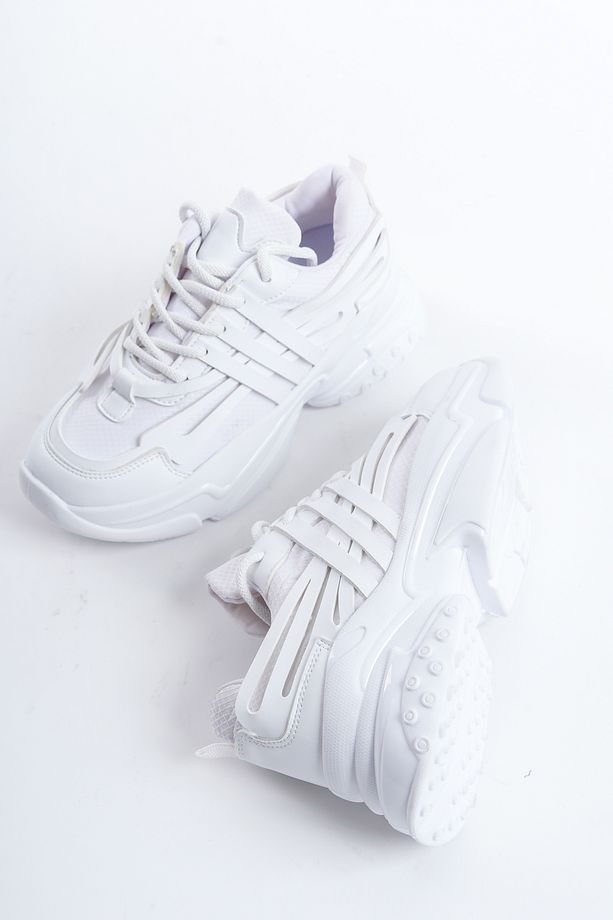 Anita Yüksek Tabanlı Beyaz Kadın Sneaker-Spor Ayakkabı - 4