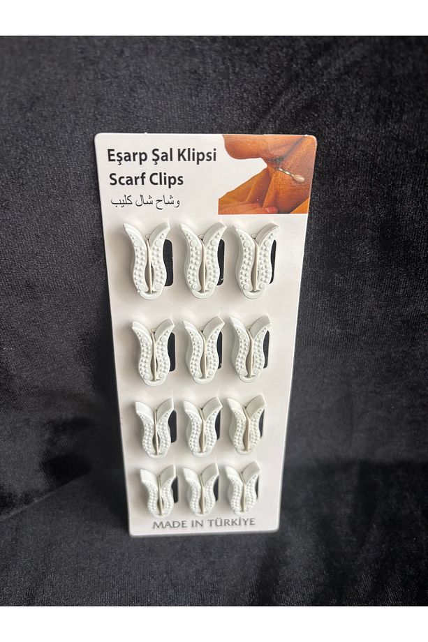 Başörtüsü Türban Iğnesi    Şal, Eşarp Kıskaç LALE Model  12 Li Türban Klipsi Iğne Şal Eşarp - 3