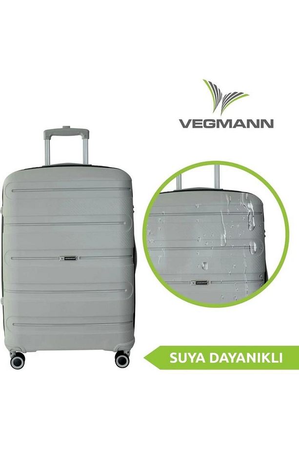 Vegmann Polipropilen (Pp) Atlas Su Yeşili 3lü Valiz Seti Kırılmaz Garantili - 2
