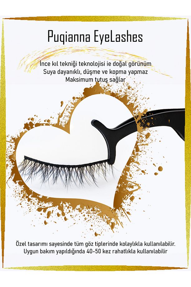 Sihirli Kirpikler 6 Çift Farklı Model Ve 2 Adet Likit Eyeliner Yapıştırıcılı (SİYAH VE ŞEFFAF) - 6