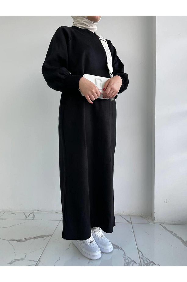 Siyah Çelik Örme Elbise - 4