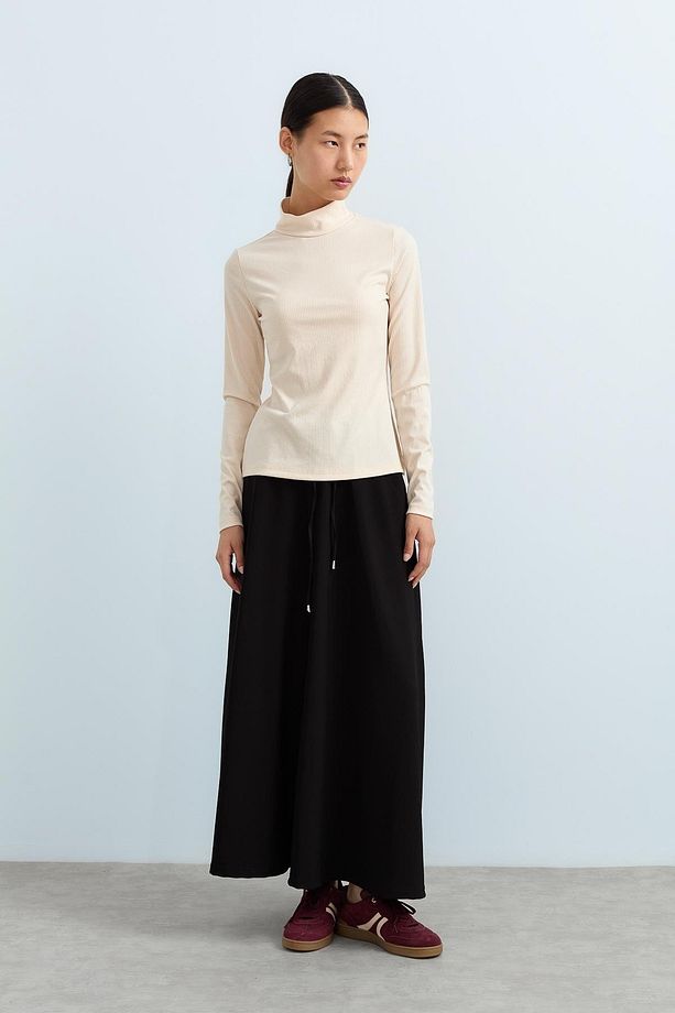 Yarım Balıkçı Bluz Krem - 3