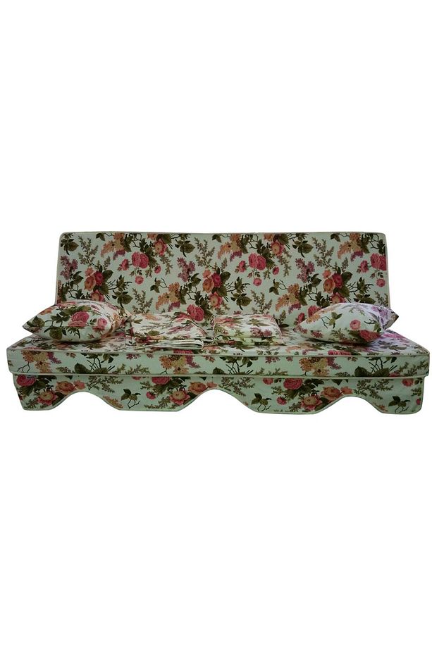 Median Salıncak Minderi Pamuk/polyester Kumaş Gri Sünger Fermuarlı 3 Kişilik Tam Set Konforl - 1