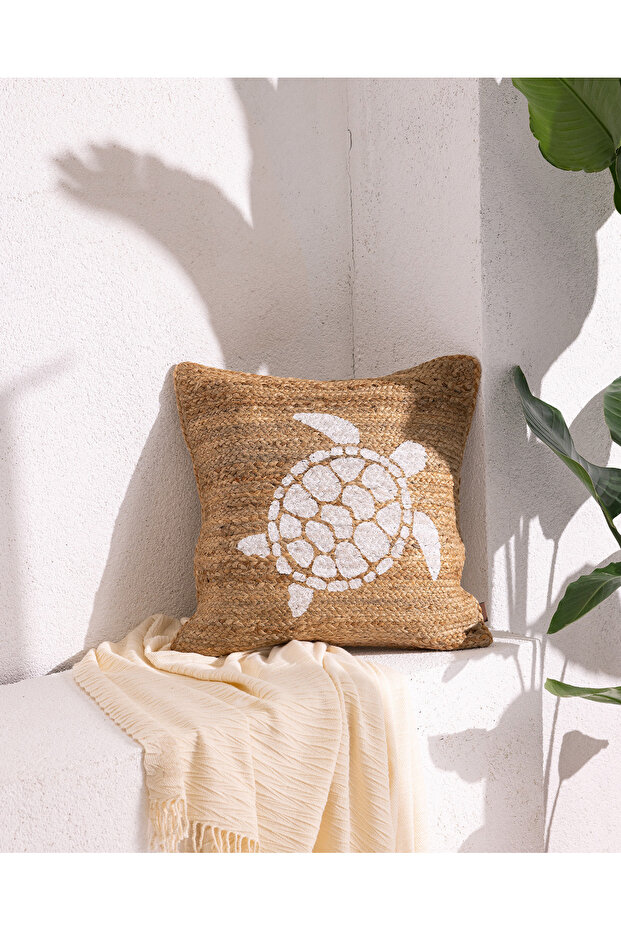 Trianon Jute Throw Pillow Cover - Natural - 50X50 cm