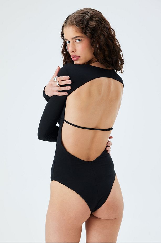 Britney Bodysuit - Siyah - 4
