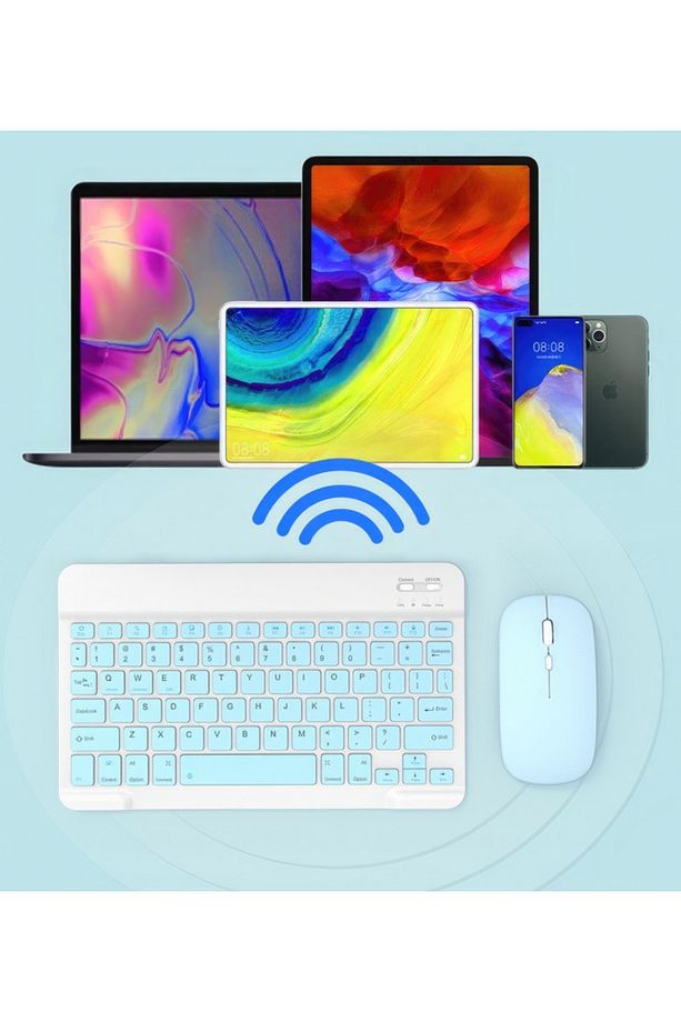 Taşınabilir Şarjlı Bluetooth Klavye+Mause set (Android/Windows/İos Uyumlu) Yeni model. - 7