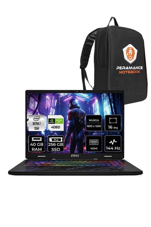 Pulse 16 AI Ultra 7 155H 40GB 256GB SSD RTX4060/8GB 140W 16" FHD+ 144Hz FDOS  & PER4 ÇANTA - 1
