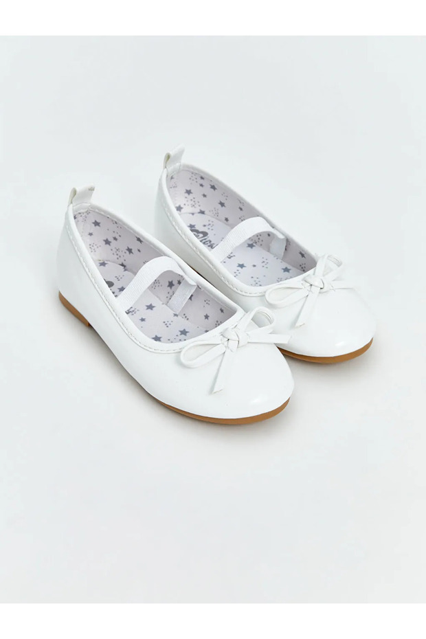 Lcw Steps White Bow Detailed Girls' Ballerinas