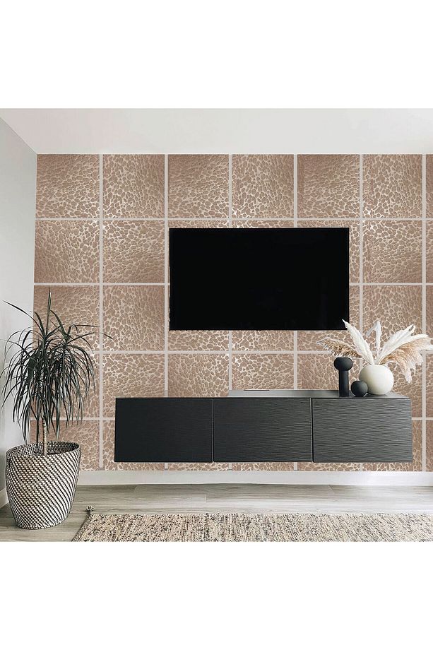 Bej EMBOS Keçe Ses Ve Isı Yalıtım Paneli 40x40 cm - 6 Adet/1 m² - 5
