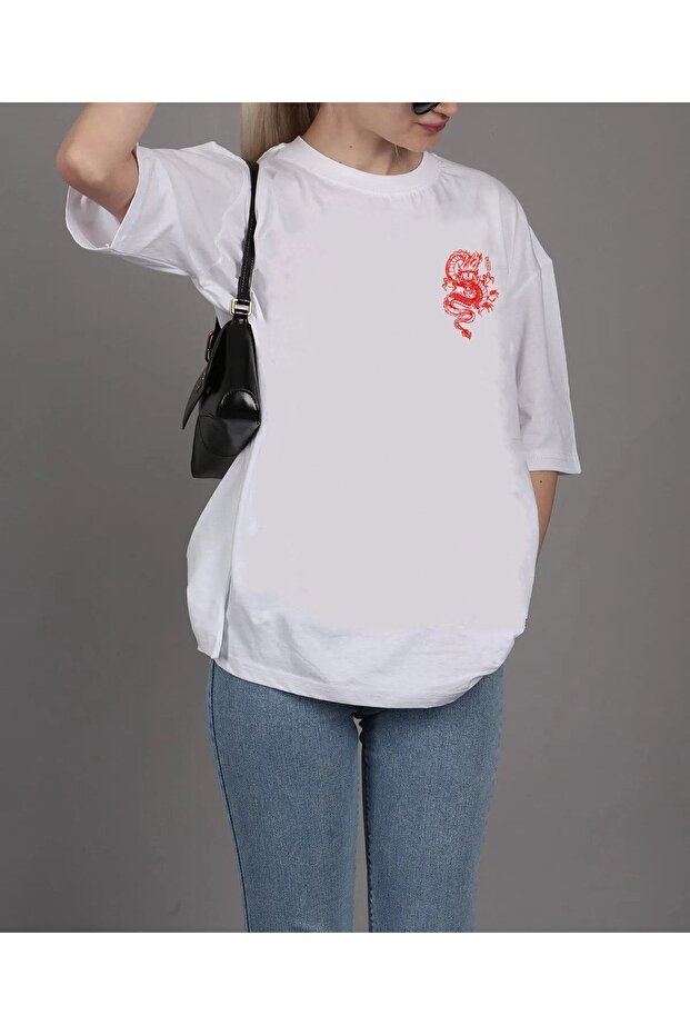Unisex Lucky Dragon Relaxed Fit Oversize T-shirt
