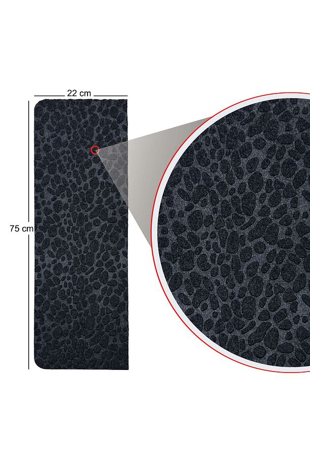 Antrasit Kaydırmaz Keçe Merdiven Matı 22x75 Cm - 7 Adet - 7
