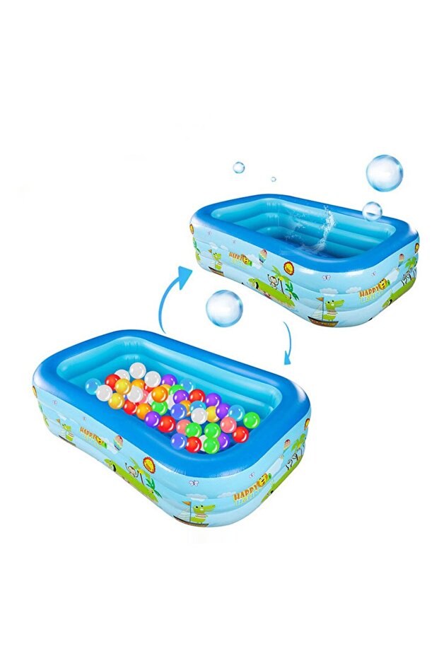 - 3 Layers Bubble Base Square Pool - Blue - 3