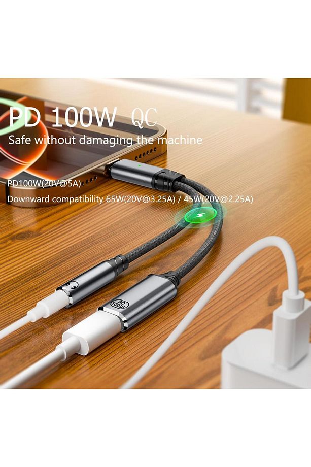 Type C to 2in1 3.5mm & Type-C Çevirici Dönüştürücü Kulaklık ve Hızlı Şarj OTGMC - 4