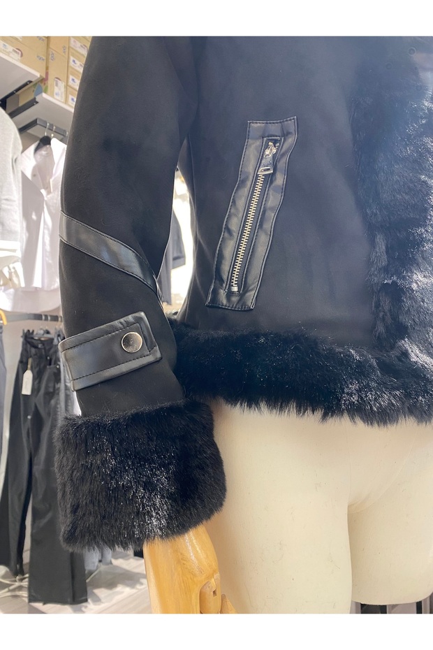 kürk detaylı mont - 5