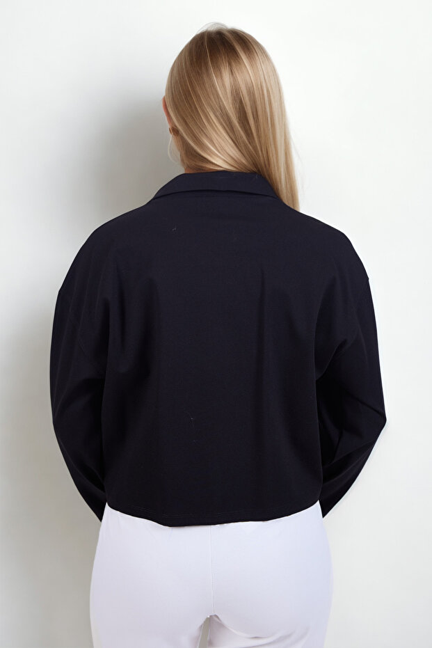 Önü Fermuarlı Modal Bluz - 5