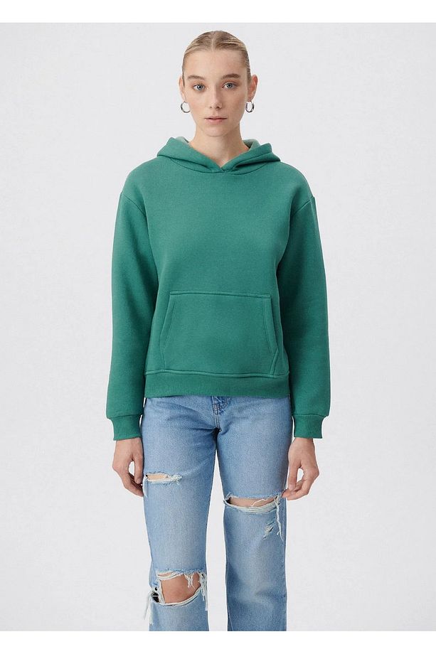 Kapüşonlu Basic Sweatshirt - 1