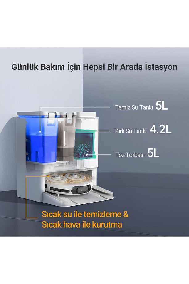 Ezvız RS20 Pro Robot Süpürge, Hepsi Bir Arada, 7200PA, Sıcak Su ile Paspas Yıkama, Sıcak Hava ile Pa - 2