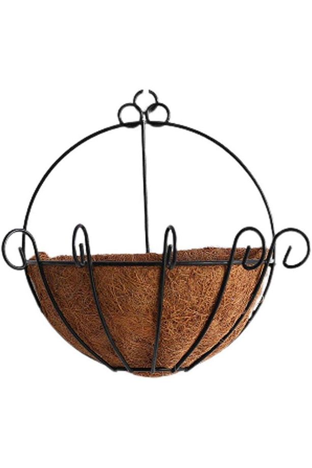 Çiçek Sepeti Duvar Saksısı Kapı Sepeti Coco Elyaf Makreme Saksı 25cm - 1