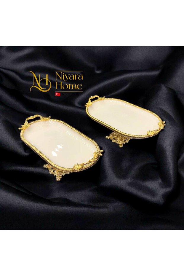 Porcelain & Metal Serving Dish (1 Piece)