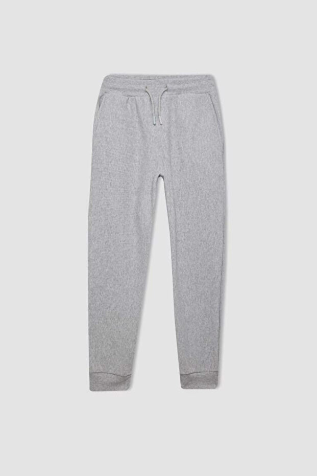 Boy's Gray Waist Elasticized Pocket School Jogger Sweatpants 25K801T01759