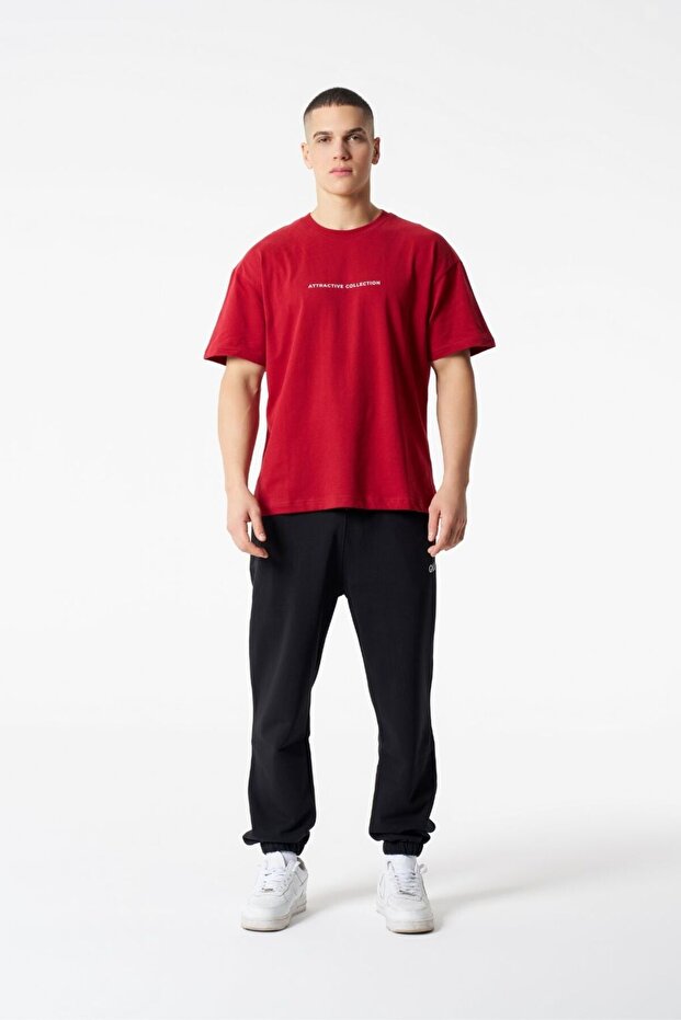 Attractive Collection Unisex Kırmızı Basic T-shirt - 1
