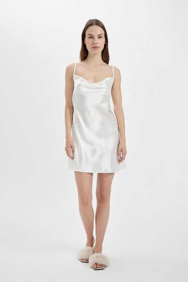 Regular Fit Degaje Yaka Bride Saten Gecelik-fall In Love A8536ax24sm - 4
