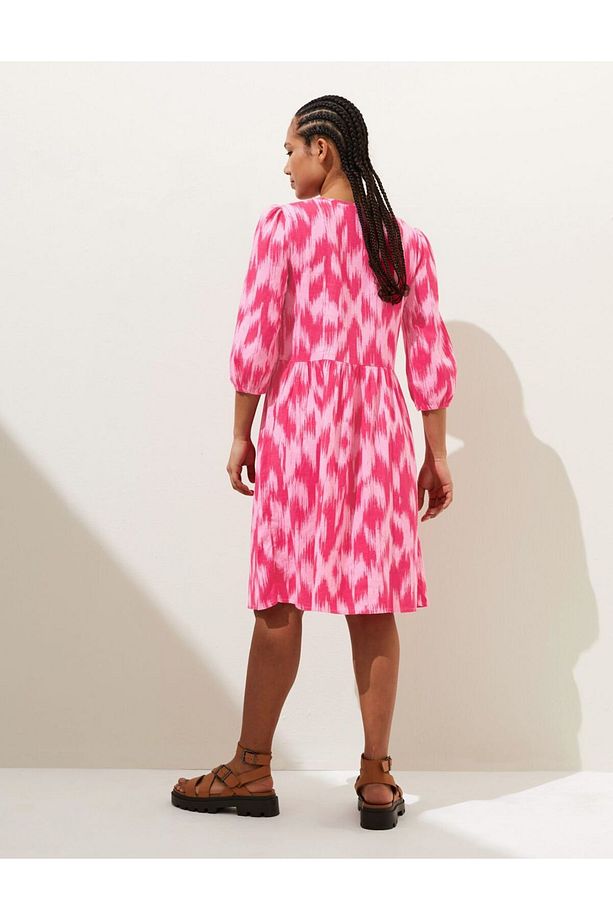 Regular Fit Mini Keten Elbise - 5