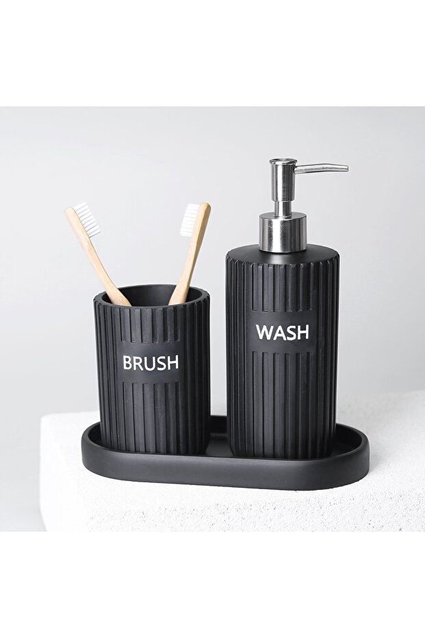 Grooved Banyo Seti Siyah - 8