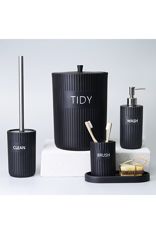 Grooved Banyo Seti Siyah - 1