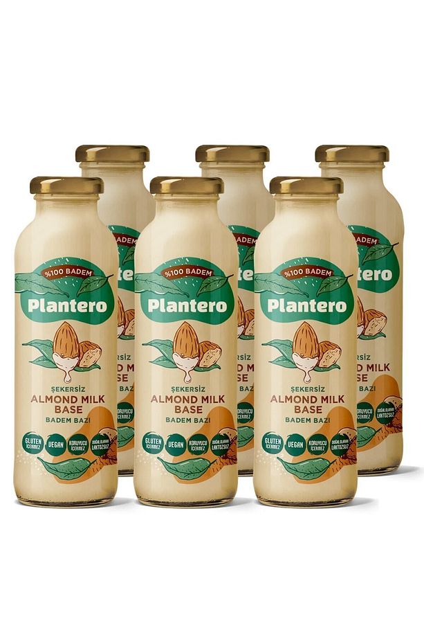 6'lı Paket Badem Sütü Bazı Konsantre Bitkisel Süt (250GR, %100 BADEM, ŞEKERSİZ) - 1