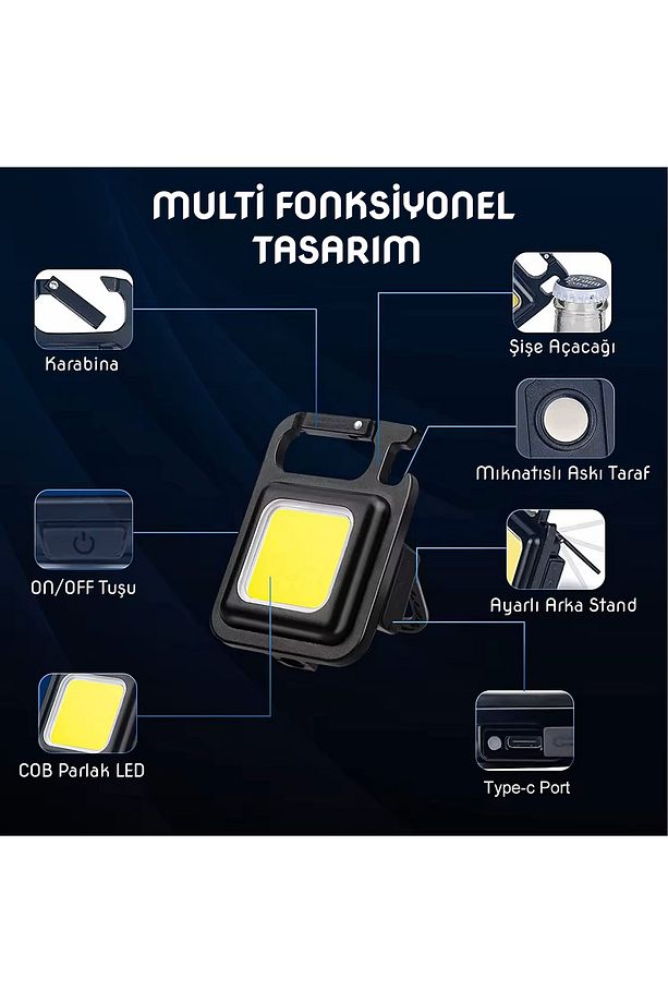 Şarjlı Mıknatıslı Cob Led Fener Pt-909 - 2