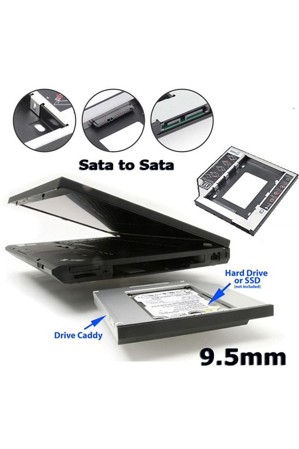 Qpart 9.5mm Sata Hdd Harddisk Caddy Kızak Kutu Laptop Ssd Notebook Ikinci Hdd Takma - 2