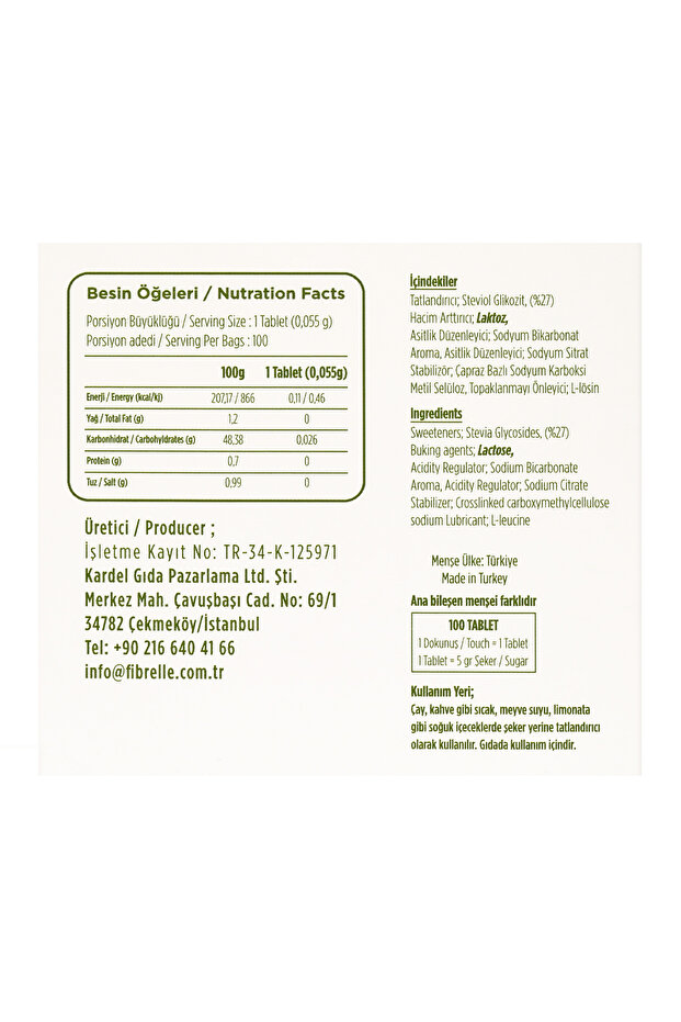 Sweetener with Stevia 100 Tablets - 2