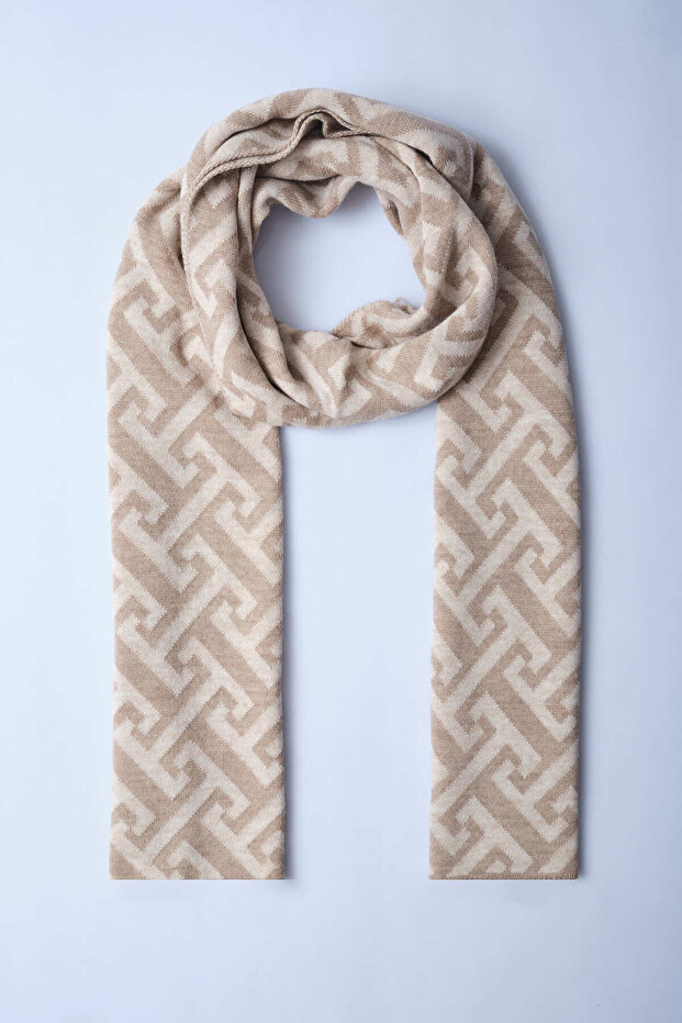 Eșarfă tricotată cu model T - 5