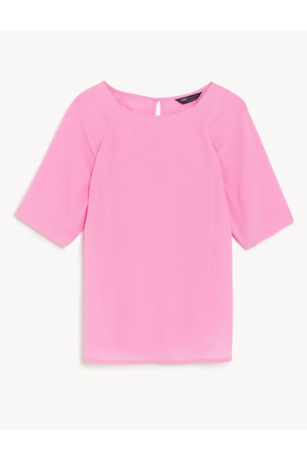 Regular Fit Kısa Kollu Bluz - 5