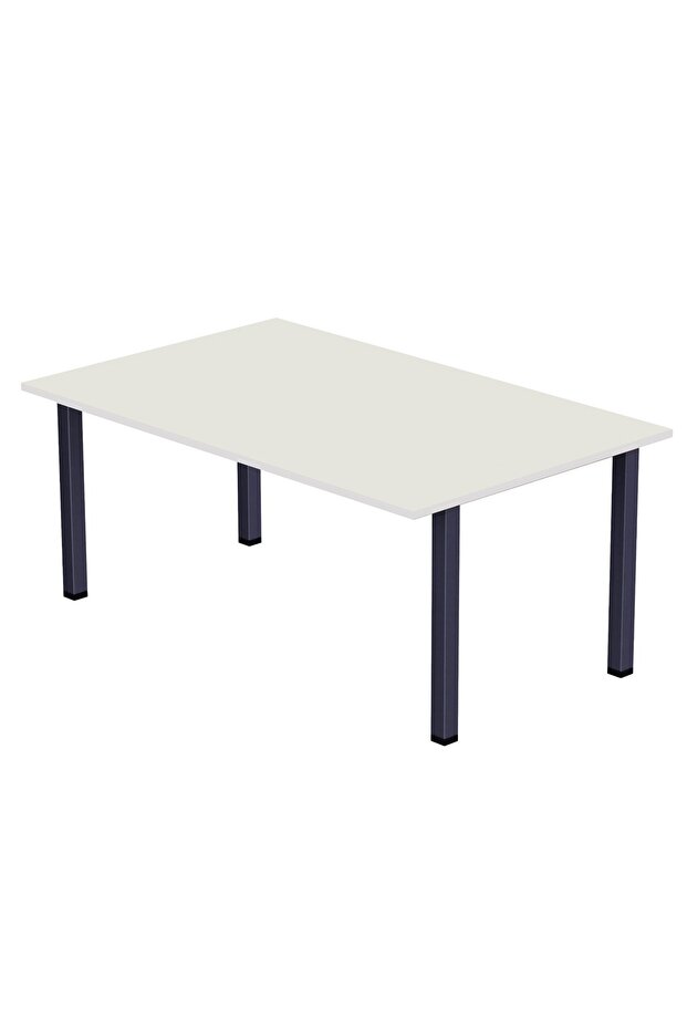 Dec 72 BLK Wooden Dining Table U-Leg, 4-Seater for Kitchen-120cm, Premium White Finish