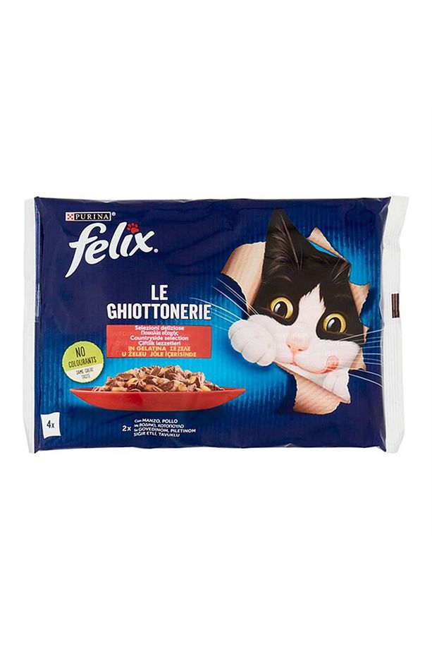 Multipack Sığır Ve Tavuklu Yetişkin Yaş Kedi Maması 4x85 gr - 1