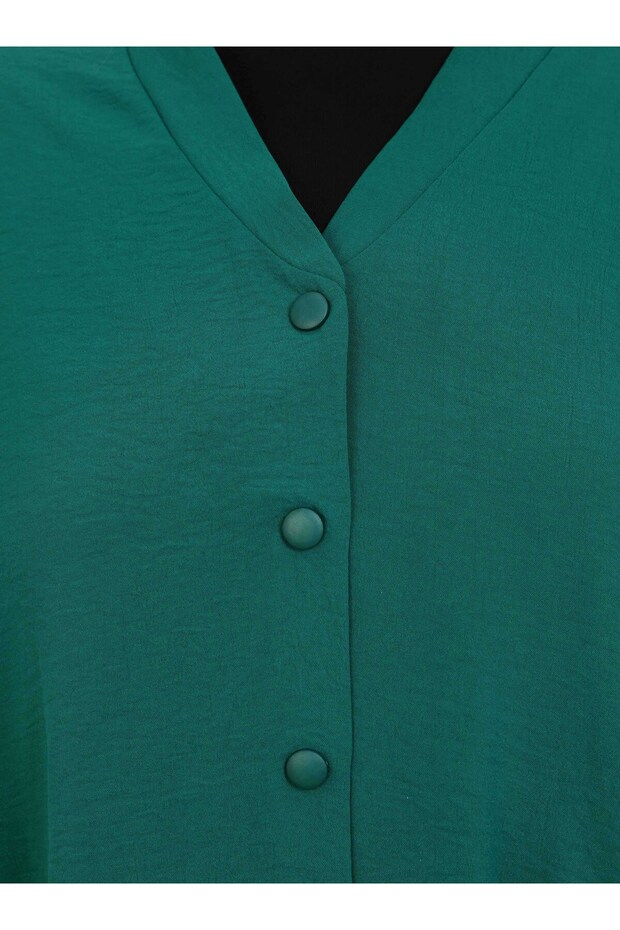 Aerobin Ferace باللون الأخضر الزمردي - تفاصيل الأزرار - 5