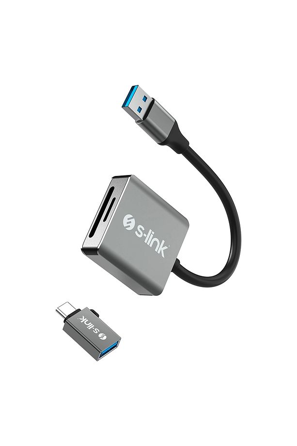 SL-CR21 Type C ve USB3.0 SD/Micro SD 110m/S Hızlı 2 in 1 Metal Kart Okuyucu - 3