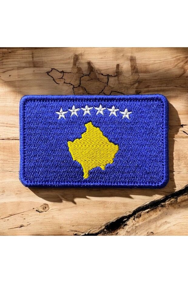 Kosova Bayrağı Nakış Patch Peç Arma 8 X 5 Cm - 1