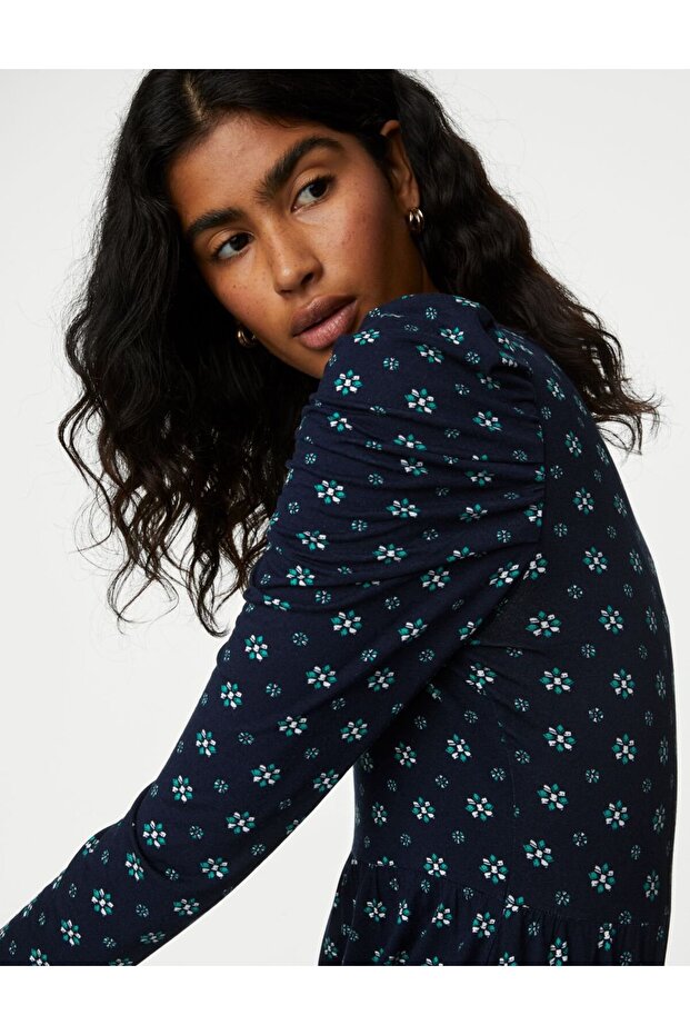 Uzun Kollu Midi Örme Elbise - 2