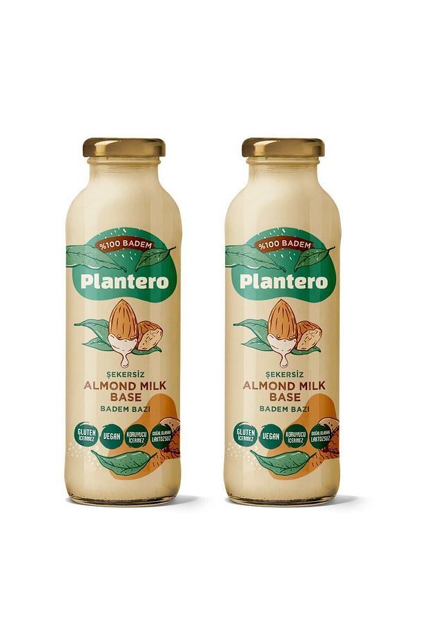 2'li Set Badem Sütü Bazı Konsantre Bitkisel Süt (250GR, 6 LT SÜT, %100 BADEM, 25 BARDAK) - 1