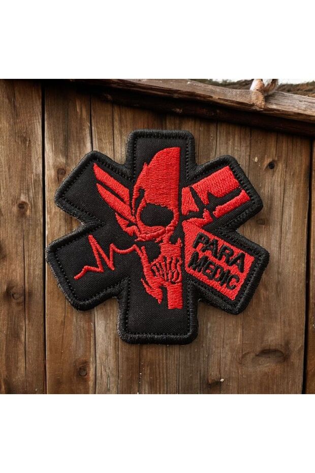Kırmızı Renk Paramedik Patch Arma 8 Cm - 1