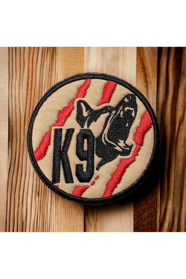 Tan Rengi K9 Polis Köpeği Patch Peç Arma - 9 Cm