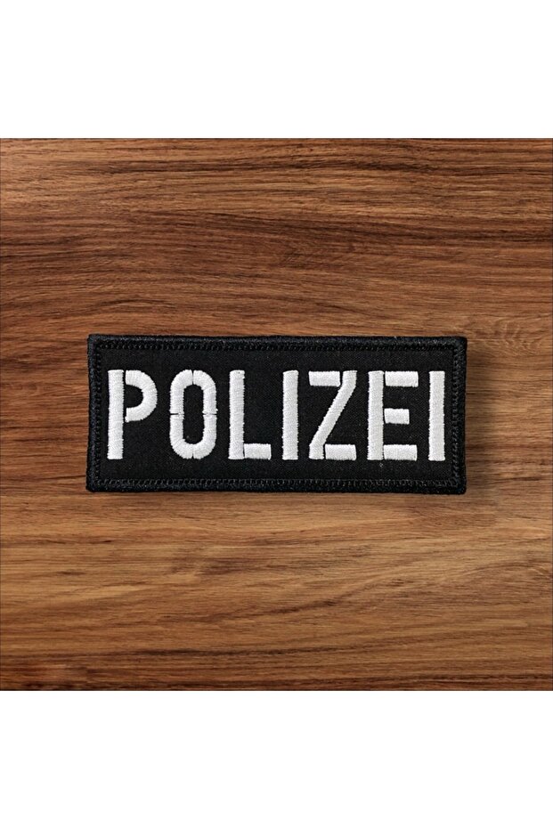 Polizei Yazılı Peç Patch Arma Nakış 10 X 4 Cm - 1