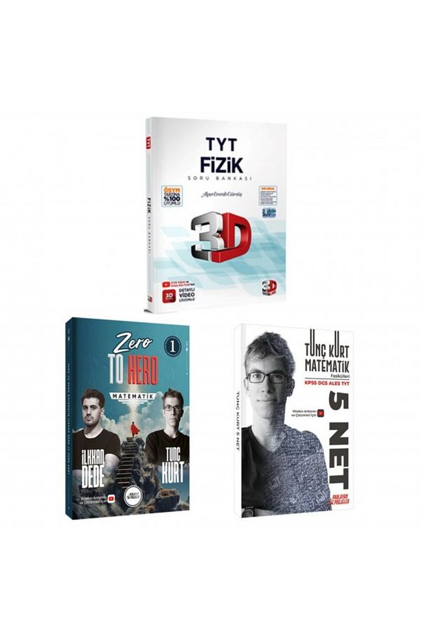 2025 Zero to Hero Matematik 1. Kitap+ Tunç Kurt 5 Net+ 3D TYT Fizik Soru - 1
