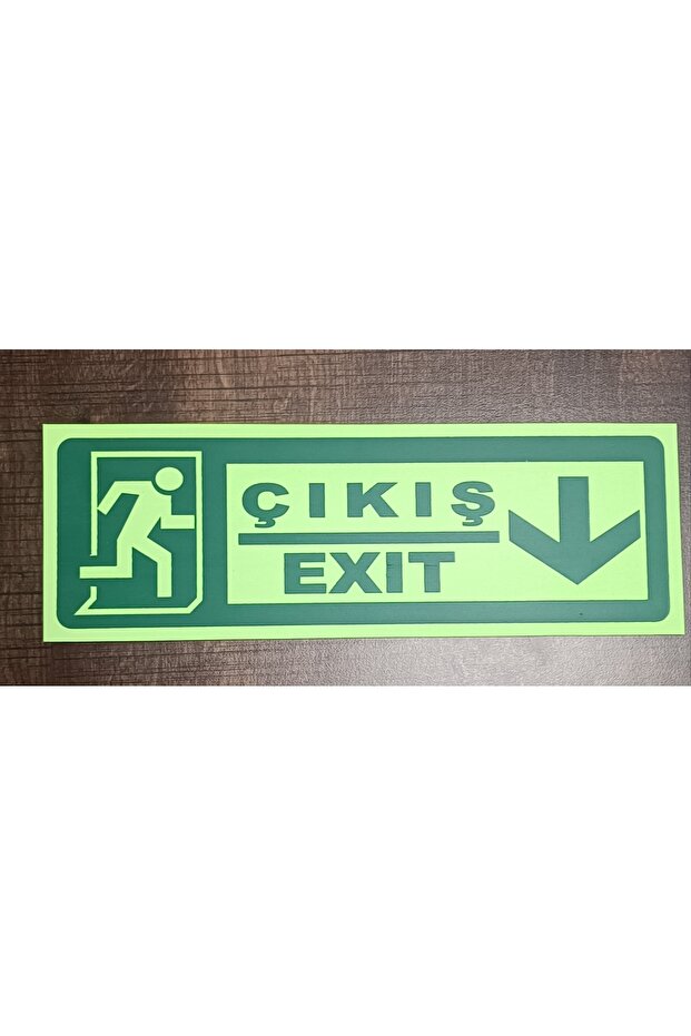 Fosforlu acil çıkış levhası 5 adet KAPI ÜSTÜ