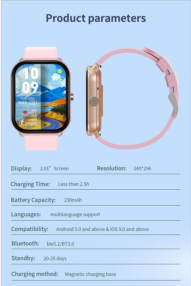 Akıllı Saat ios andorid uyumlu Türkçe 2.04 inç Ekran Sesli Görüşme ooccmi c1 - 5