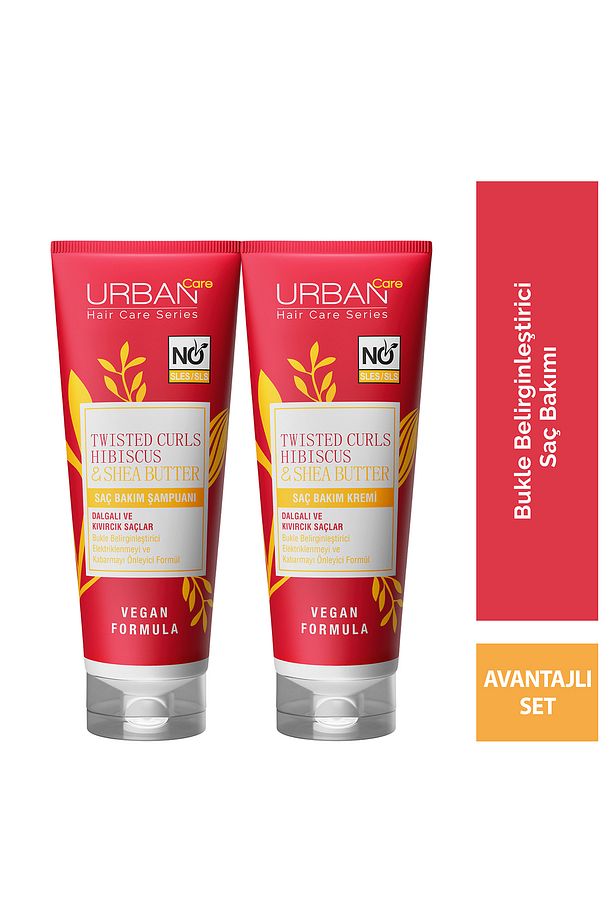 Hibiscus & Shea Butter Kıvırcık ve Dalgalı Saçlara Özel Şampuan Set 2x250ml-sülfatsız-vegan - 1