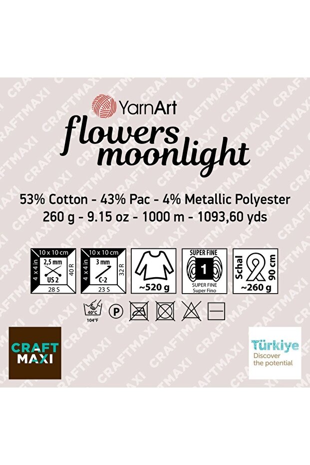 Flowers Moonlıght - Simli, Ebruli El Örgü Ebruli-3269 - 2